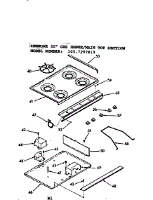 Main Top parts for Kenmore Range 103.7297813 (1037297813, 103 7297813) from AppliancePartsPros.com