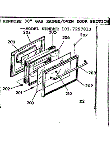 Oven Door parts for Kenmore Range 103.7297813 (1037297813, 103 7297813) from AppliancePartsPros.com