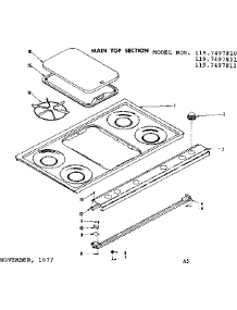 Main Top Section parts for Kenmore Range 119.7497812 (1197497812, 119 7497812) from AppliancePartsPros.com
