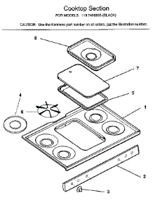 Cooktop Section parts for Kenmore Range 119.7498893 (1197498893, 119 7498893) from AppliancePartsPros.com