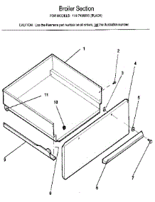 Broiler Section parts for Kenmore Range 119.7498893 (1197498893, 119 7498893) from AppliancePartsPros.com