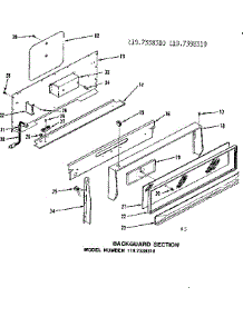 Backguard Section parts for Kenmore Range 119.7338310 (1197338310, 119 7338310) from AppliancePartsPros.com