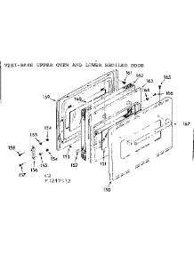 Visi-Bake Upper Oven & Lower Broiler Door parts for Kenmore Range 103.3247512 (1033247512, 103 3247512) from AppliancePartsPros.com