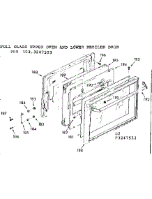 Full Glass Upper Oven & Lower Broiler Door parts for Kenmore Range 103.3247512 (1033247512, 103 3247512) from AppliancePartsPros.com
