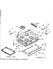 Main Top Section parts for Kenmore Range 103.7867520 (1037867520, 103 7867520) from AppliancePartsPros.com