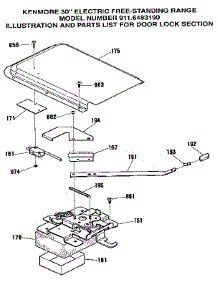 Door Lock Section parts for Kenmore Range 911.6483190 (9116483190, 911 6483190) from AppliancePartsPros.com
