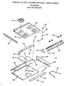 Main Top Section parts for Kenmore Range 103.7387813 (1037387813, 103 7387813) from AppliancePartsPros.com