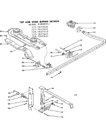 Top And Oven Burner Section parts for Kenmore Range 119.7027610 (1197027610, 119 7027610) from AppliancePartsPros.com