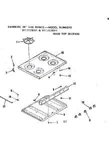 Main Top Section parts for Kenmore Range 911.7128311 (9117128311, 911 7128311) from AppliancePartsPros.com