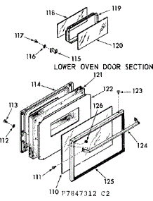 Lower Oven Door Section parts for Kenmore Range 103.7847342 (1037847342, 103 7847342) from AppliancePartsPros.com