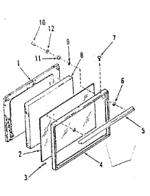 Oven Door Section (Model 911.7138710) parts for Kenmore Range 911.7118710 (9117118710, 911 7118710) from AppliancePartsPros.com