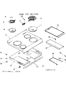 Main Top Section parts for Kenmore Range 103.9877710 (1039877710, 103 9877710) from AppliancePartsPros.com