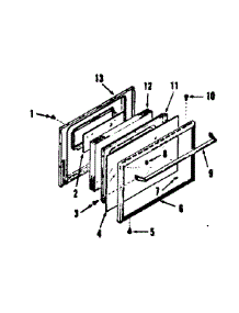 Oven Door Section parts for Kenmore Range 911.7878310 (9117878310, 911 7878310) from AppliancePartsPros.com