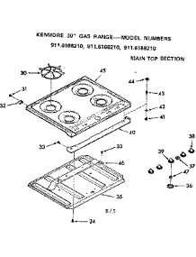 Main Top Section parts for Kenmore Range 911.6108210 (9116108210, 911 6108210) from AppliancePartsPros.com
