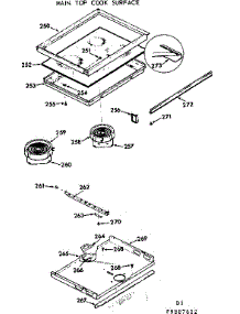 Main Top Cook Surface parts for Kenmore Range 103.9887612 (1039887612, 103 9887612) from AppliancePartsPros.com