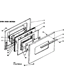 Oven Door Section parts for Kenmore Range 119.6488010 (1196488010, 119 6488010) from AppliancePartsPros.com