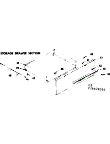 Storage Drawer Section parts for Kenmore Range 119.6488010 (1196488010, 119 6488010) from AppliancePartsPros.com