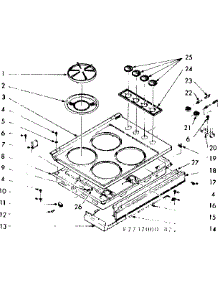 Main Top Section parts for Kenmore Range 103.7737000 (1037737000, 103 7737000) from AppliancePartsPros.com
