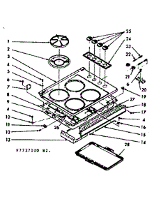 Main Top Section parts for Kenmore Range 103.7737160 (1037737160, 103 7737160) from AppliancePartsPros.com