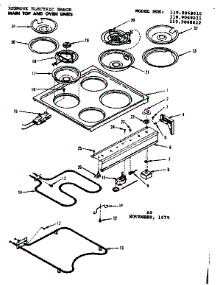 Main Top And Oven Units parts for Kenmore Range 119.9068011 (1199068011, 119 9068011) from AppliancePartsPros.com