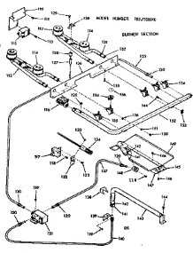 Burner Section parts for Kenmore Range 103.7358010 (1037358010, 103 7358010) from AppliancePartsPros.com