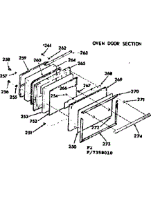 Oven Door Section parts for Kenmore Range 103.7358010 (1037358010, 103 7358010) from AppliancePartsPros.com