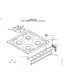 Main Top parts for Kenmore Range 119.7118310 (1197118310, 119 7118310) from AppliancePartsPros.com