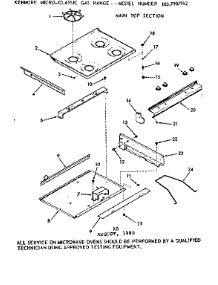 Main Top Section parts for Kenmore Range 103.7907912 (1037907912, 103 7907912) from AppliancePartsPros.com