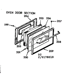 Oven Door Section parts for Kenmore Range 911.9178010 (9119178010, 911 9178010) from AppliancePartsPros.com
