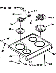 Main Top Section parts for Kenmore Range 911.9178010 (9119178010, 911 9178010) from AppliancePartsPros.com
