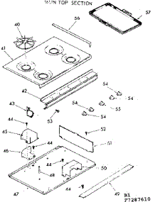 Main Top Section parts for Kenmore Range 103.7287610 (1037287610, 103 7287610) from AppliancePartsPros.com