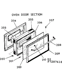 Oven Door Section parts for Kenmore Range 103.7287610 (1037287610, 103 7287610) from AppliancePartsPros.com