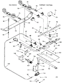Burner Section parts for Kenmore Range 103.7287610 (1037287610, 103 7287610) from AppliancePartsPros.com