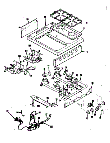 Top Burner Section parts for Kenmore Range 119.7246860 (1197246860, 119 7246860) from AppliancePartsPros.com