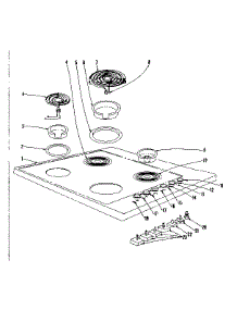 Cook Top Section parts for Kenmore Range 101.9636400 (1019636400, 101 9636400) from AppliancePartsPros.com