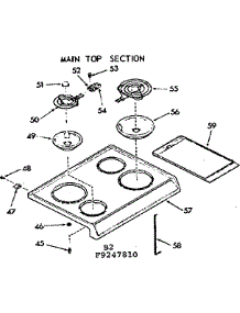 Main Top Section parts for Kenmore Range 911.9247810 (9119247810, 911 9247810) from AppliancePartsPros.com