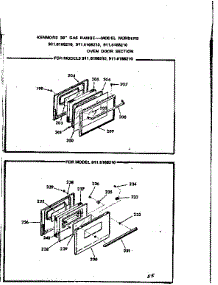 Oven Door Section parts for Kenmore Range 911.6188210 (9116188210, 911 6188210) from AppliancePartsPros.com