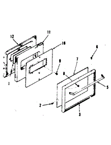 Oven Door Section parts for Kenmore Range 911.7808512 (9117808512, 911 7808512) from AppliancePartsPros.com