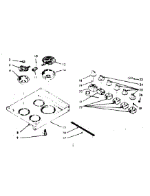Main Top Section parts for Kenmore Range 103.9707040 (1039707040, 103 9707040) from AppliancePartsPros.com