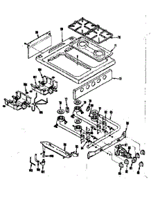 Top Burner Section parts for Kenmore Range 119.7236700 (1197236700, 119 7236700) from AppliancePartsPros.com