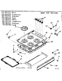 Main Top Section parts for Kenmore Range 103.7867343 (1037867343, 103 7867343) from AppliancePartsPros.com