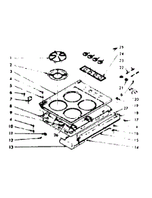 Main Top Section parts for Kenmore Range 103.7846960 (1037846960, 103 7846960) from AppliancePartsPros.com