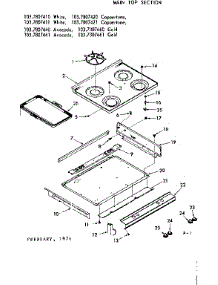 Main Top Section parts for Kenmore Range 103.7807460 (1037807460, 103 7807460) from AppliancePartsPros.com