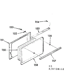 Oven Door Section parts for Kenmore Range 911.9108112 (9119108112, 911 9108112) from AppliancePartsPros.com