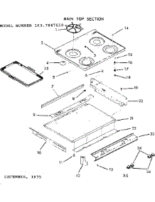 Main Top Section parts for Kenmore Range 103.7847660 (1037847660, 103 7847660) from AppliancePartsPros.com
