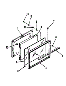 911.3618890 Oven Door Section parts for Kenmore Range 911.3618890 (9113618890, 911 3618890) from AppliancePartsPros.com
