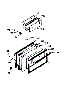 Oven Door Section parts for Kenmore Range 103.7277360 (1037277360, 103 7277360) from AppliancePartsPros.com