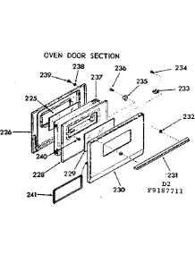 Oven Door Section parts for Kenmore Range 911.9187711 (9119187711, 911 9187711) from AppliancePartsPros.com