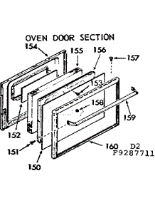 Oven Door Section parts for Kenmore Range 911.9287711 (9119287711, 911 9287711) from AppliancePartsPros.com