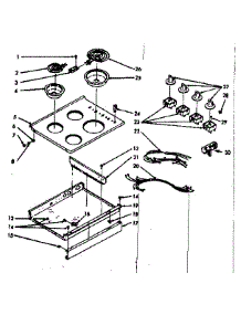 Main Top Section parts for Kenmore Range 103.9706705 (1039706705, 103 9706705) from AppliancePartsPros.com